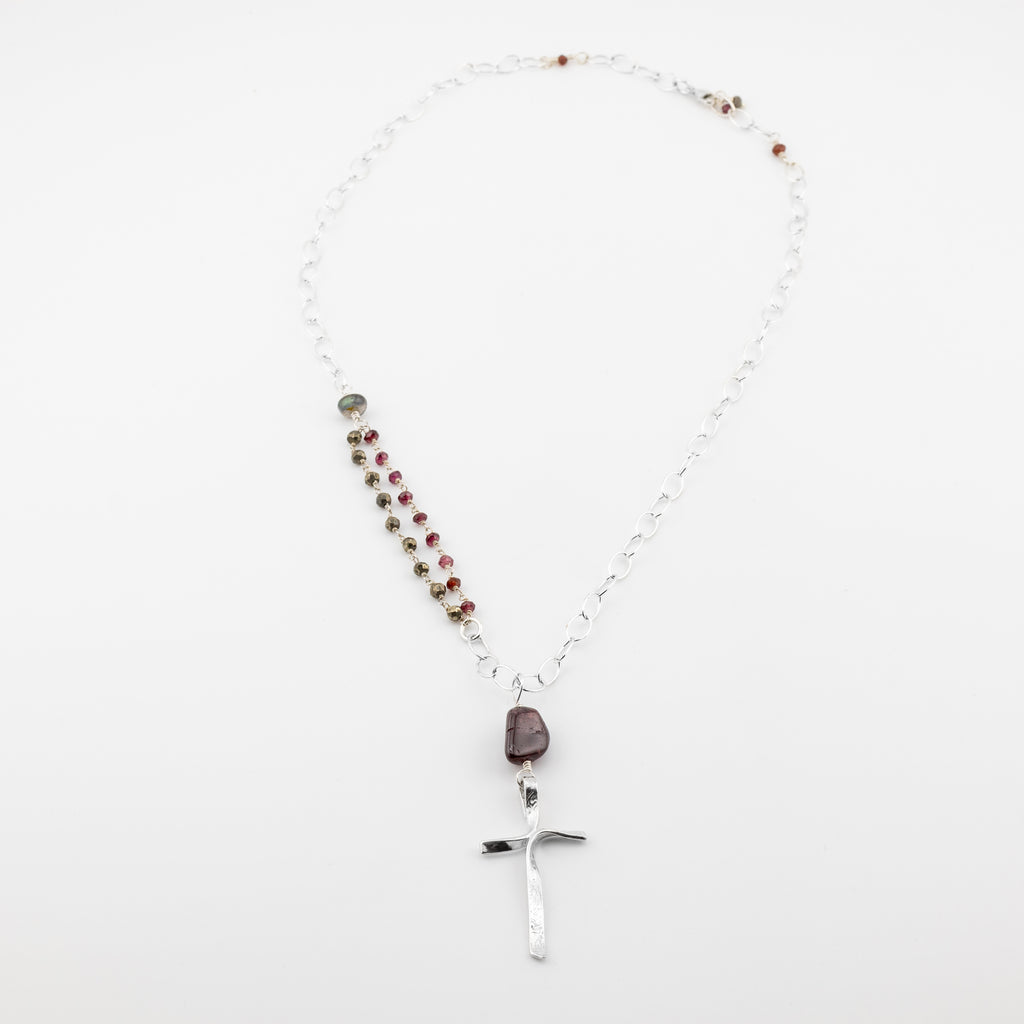 Ribbon Cross Necklace - Holly Lane
