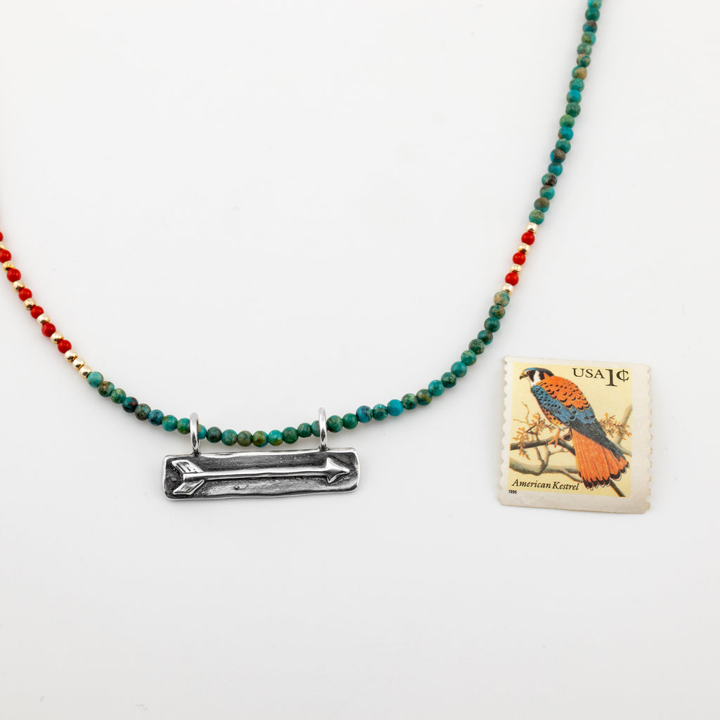 Arrow Necklace on Turquoise - Holly Lane