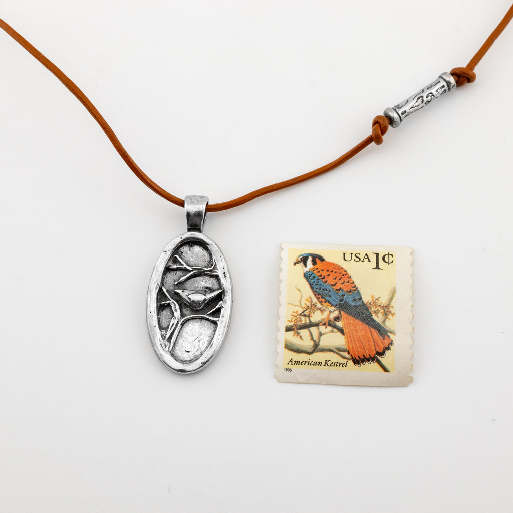 Birds of the Air Oval Brown Necklace - Holly Lane