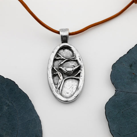 Birds of the Air Oval Brown Necklace