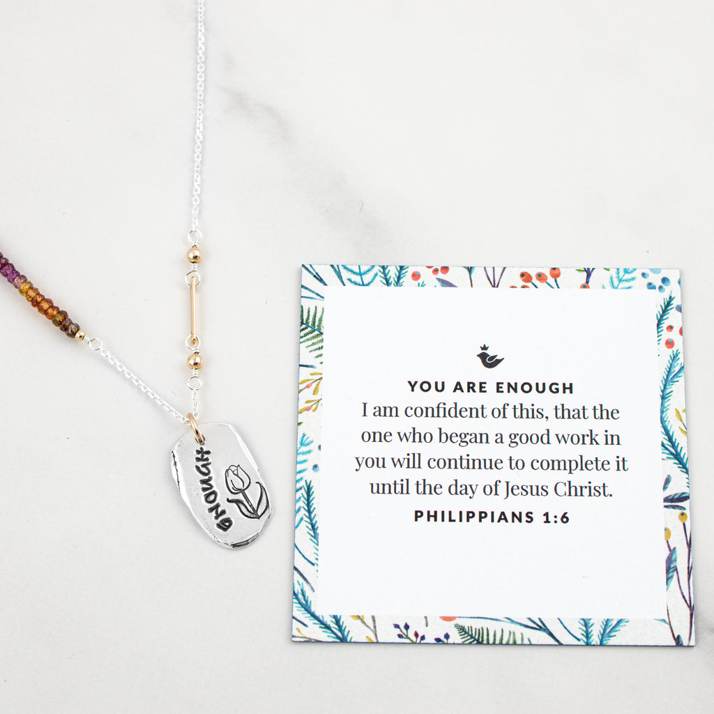 Gradient You Are Enough Necklace - Holly Lane