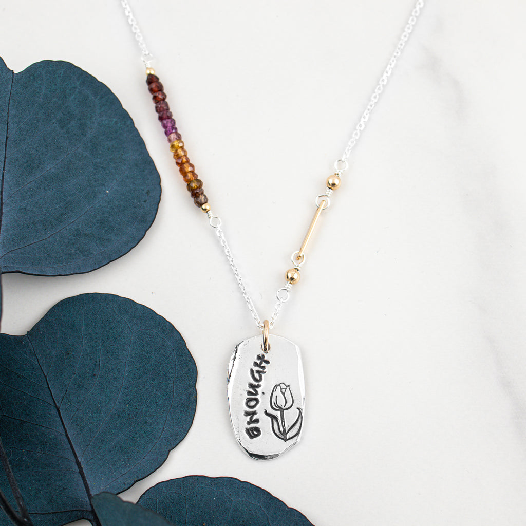 Gradient You Are Enough Necklace - Holly Lane