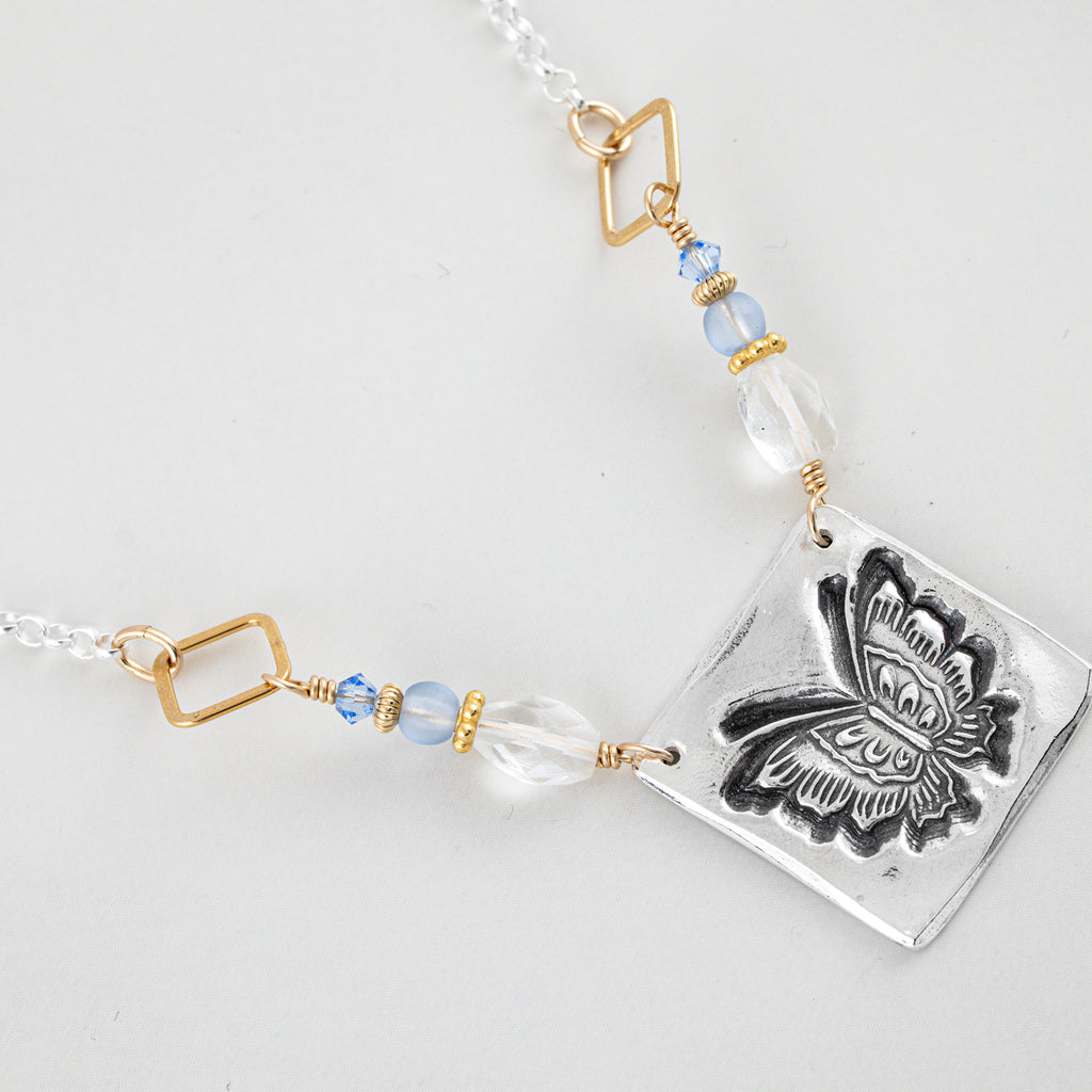 Butterfly Square Necklace - Holly Lane