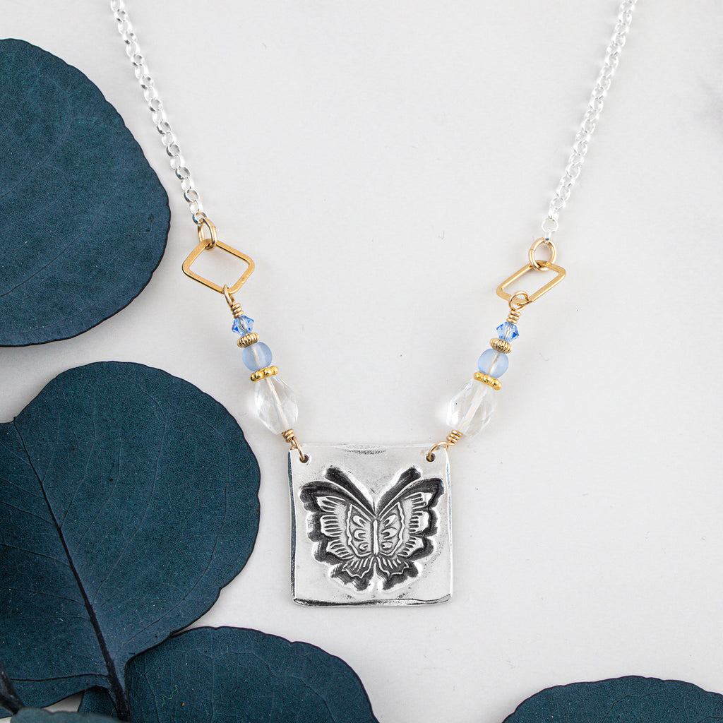 Butterfly Square Necklace - Holly Lane