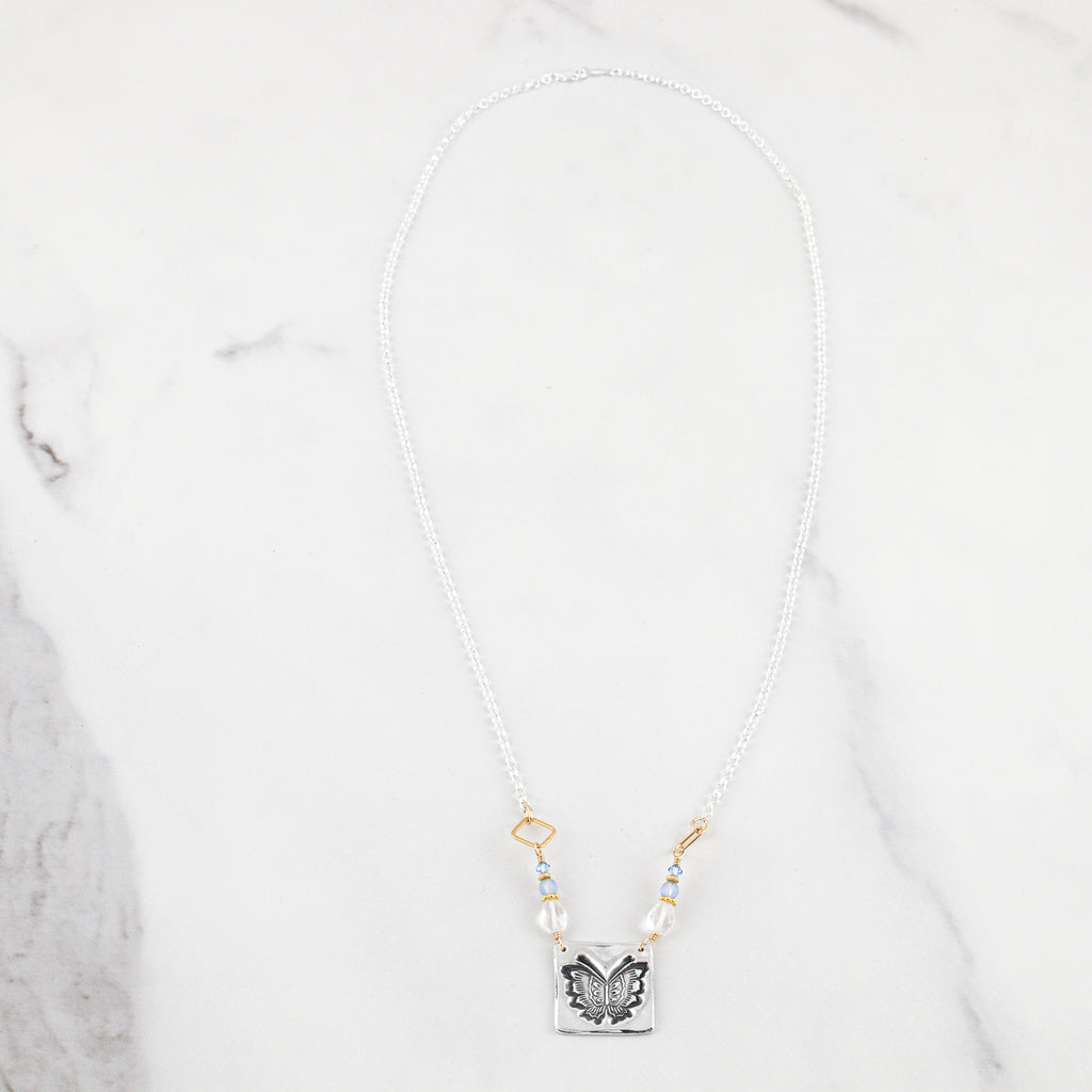 Butterfly Square Necklace - Holly Lane