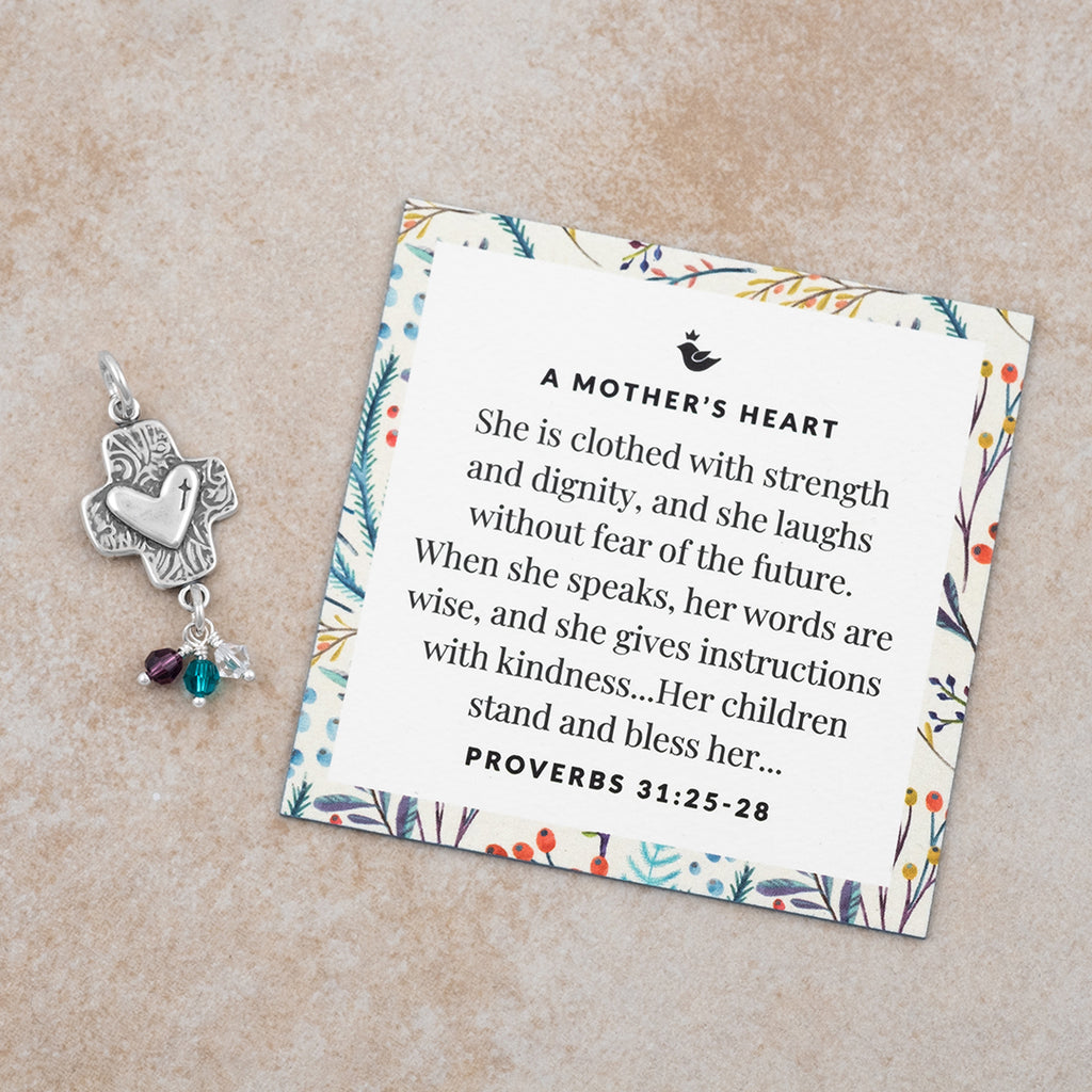 Mother's Heart Cross Pendant - Holly Lane