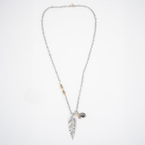 Labradorite Feather Necklace