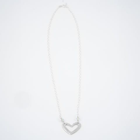 Quartz Open Heart Necklace