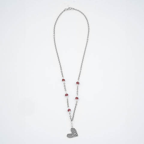 Patterned Loved Heart Necklace