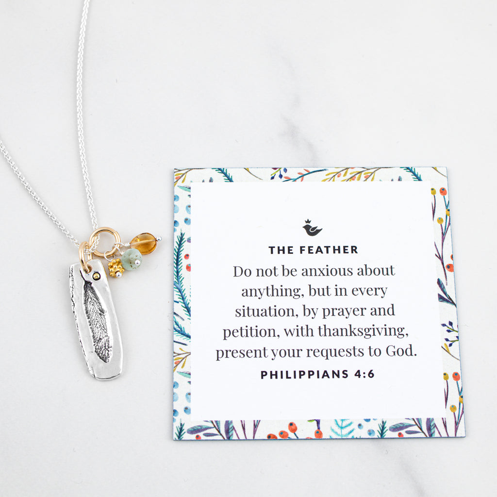 Feather Cluster Necklace - Holly Lane