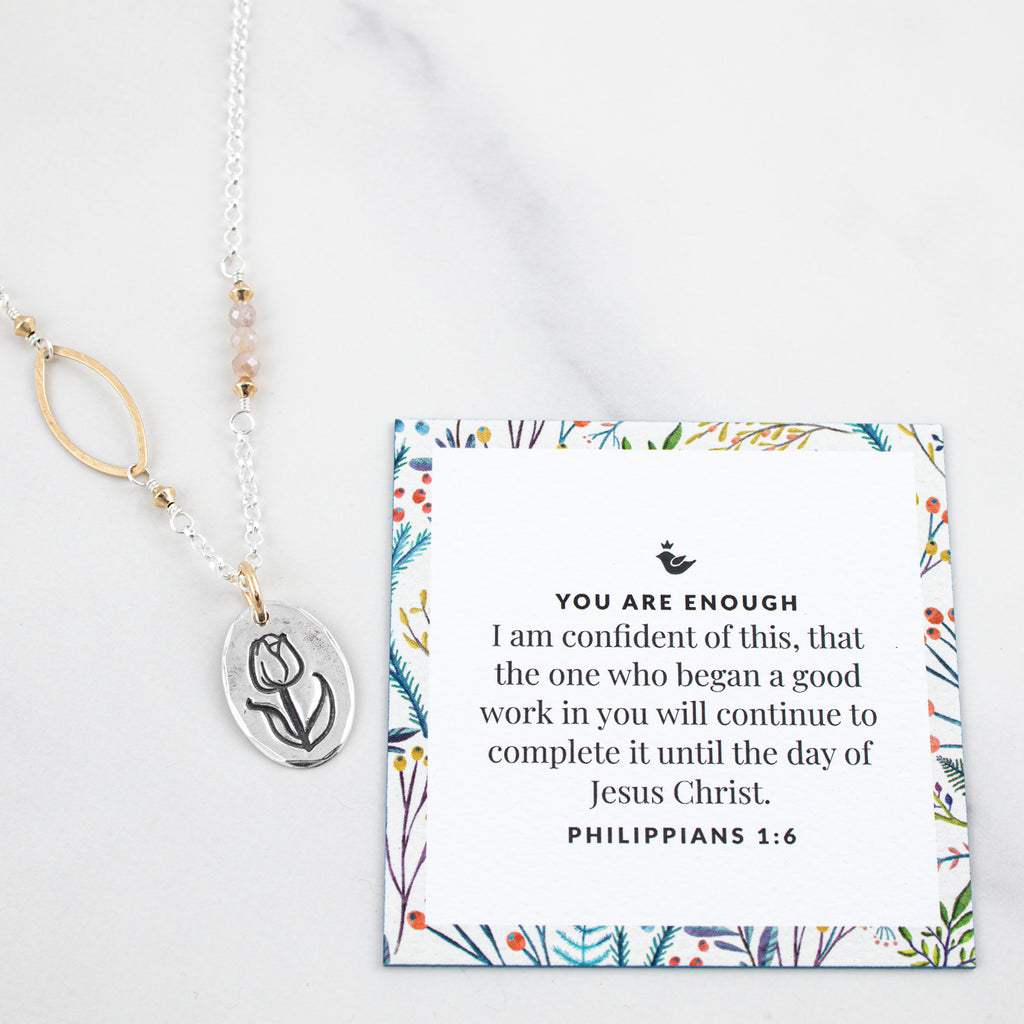 Moonstone You Are Enough Necklace - Holly Lane