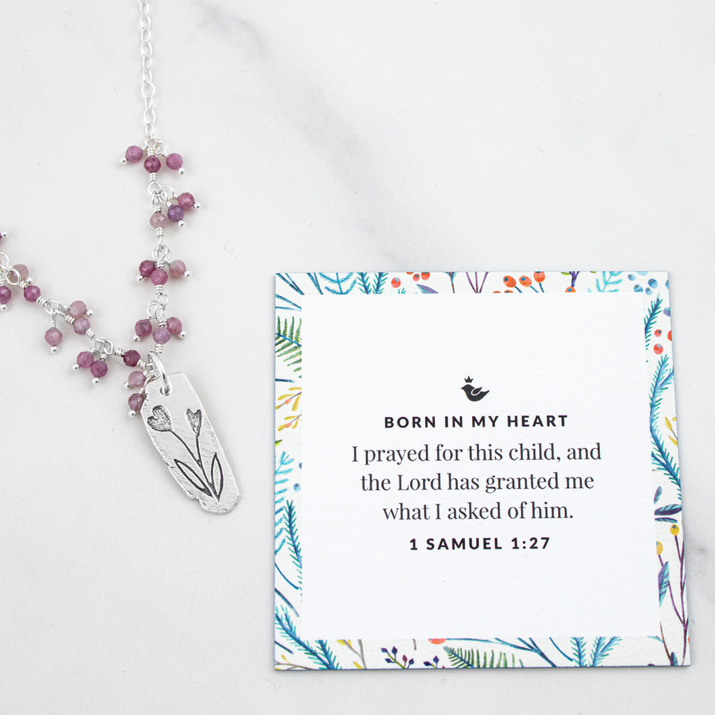 Delicate Pink Born In My Heart Necklace - Holly Lane
