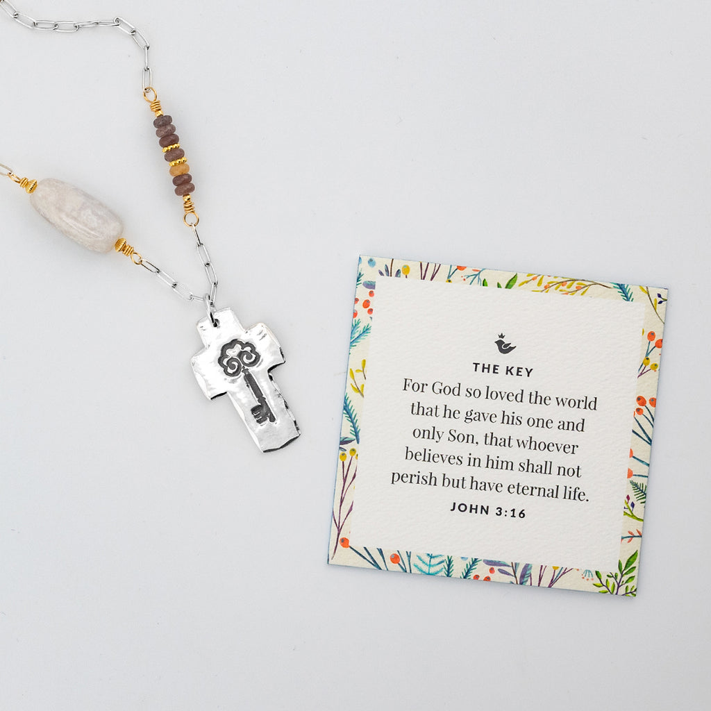 Key Cross Necklace