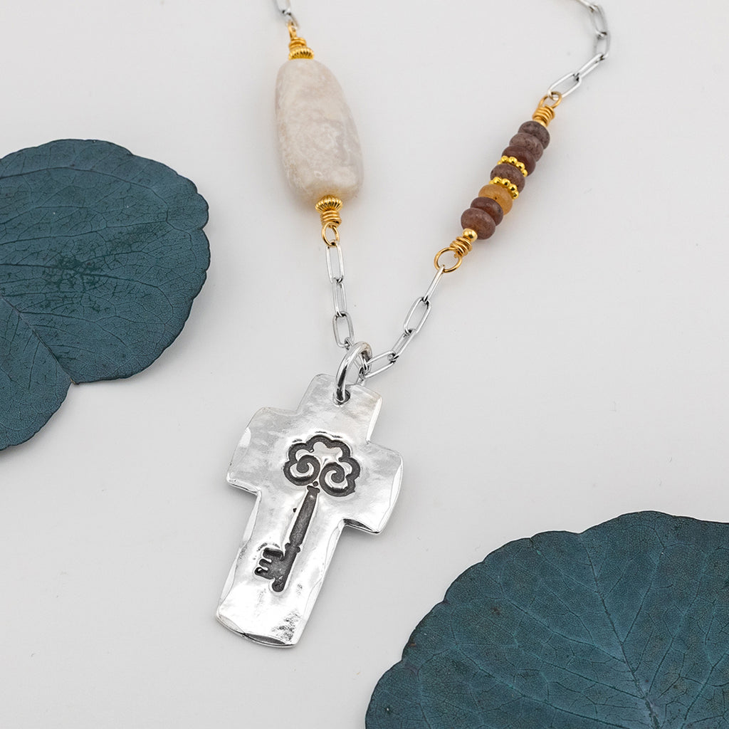 Key Cross Necklace