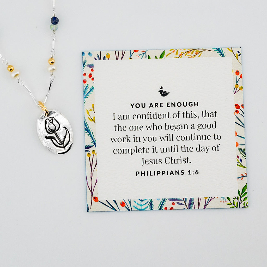 Simple Beaded You Are Enough Necklace