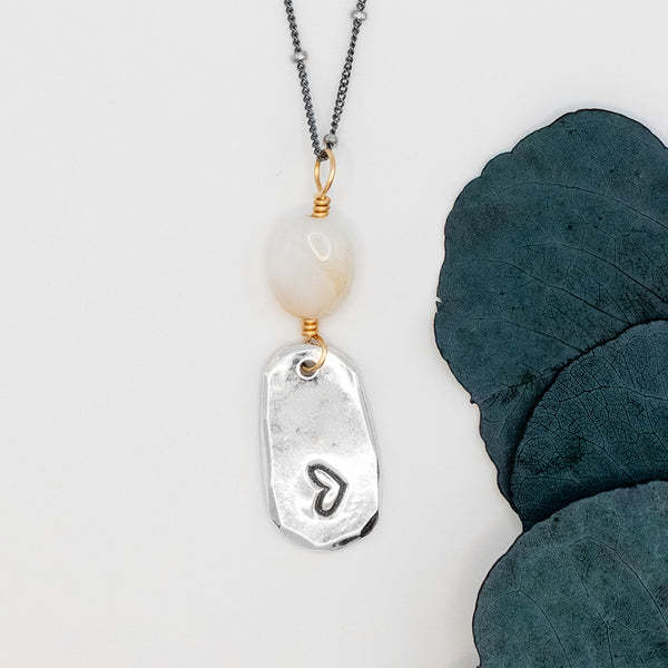 White Jasper Loved Necklace