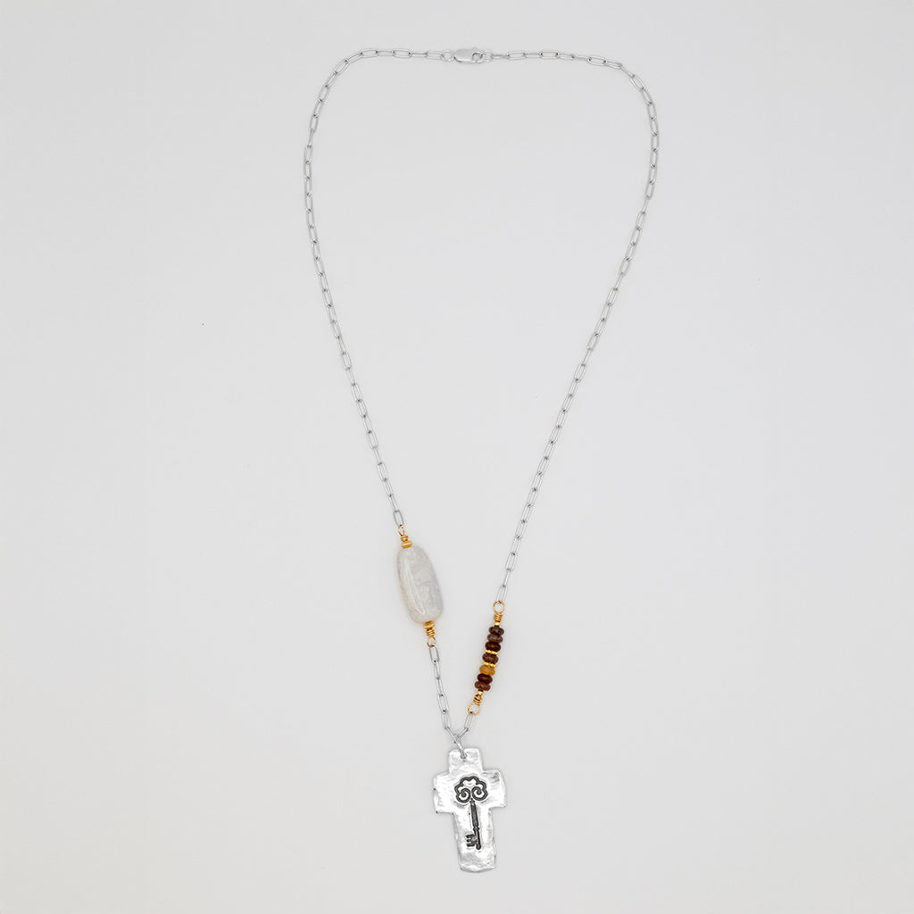 Key Cross Necklace