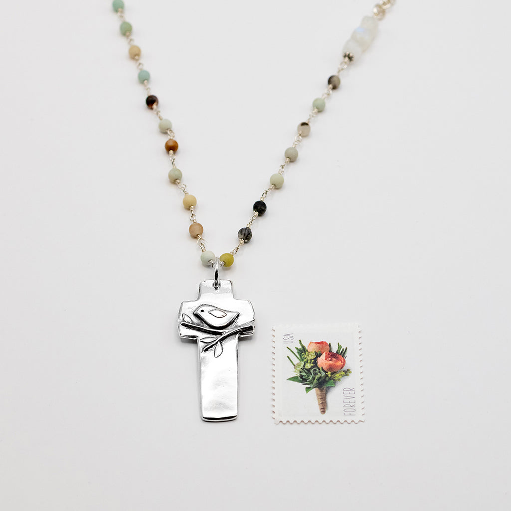 Birds of the Air Cross Necklace