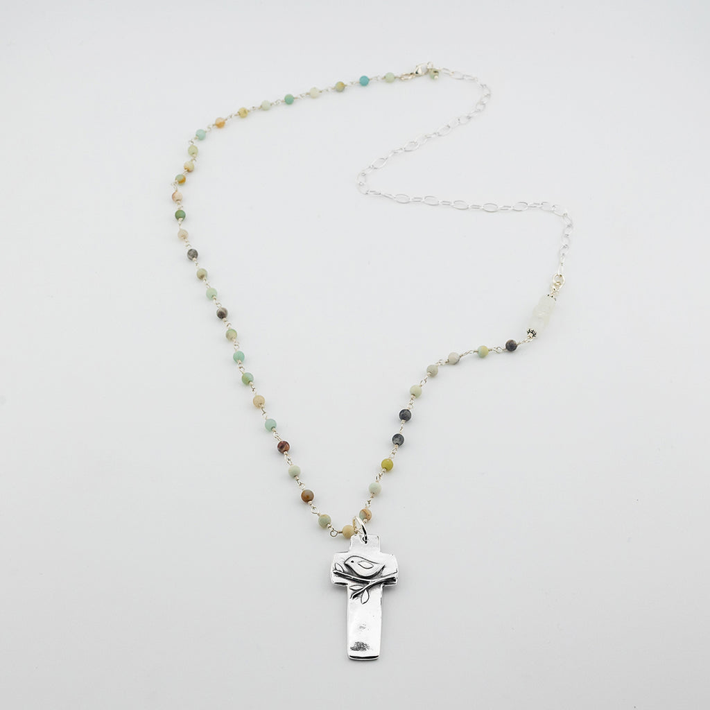 Birds of the Air Cross Necklace