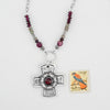 Garnet Beauty of the Cross Necklace