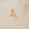 Hearts Connected Gold Charm