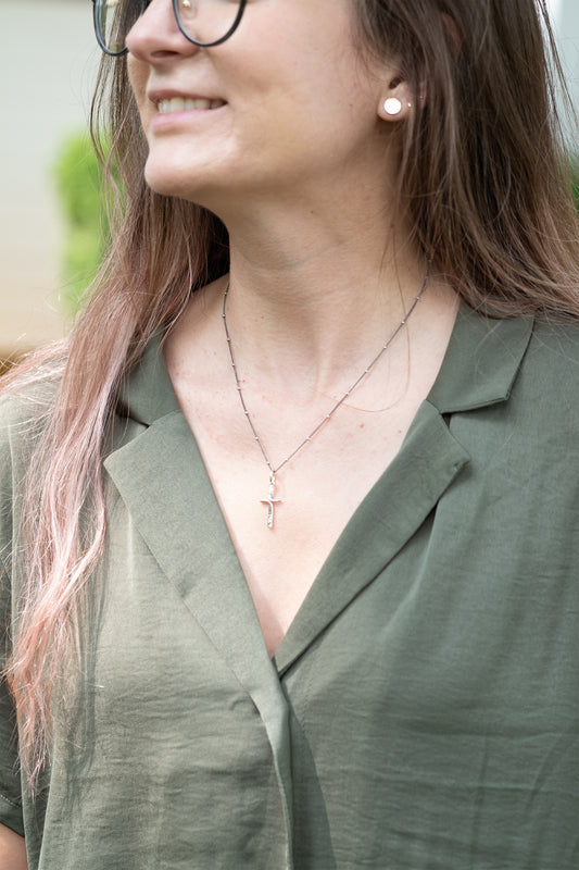 Ribbon Cross Charm - Holly Lane