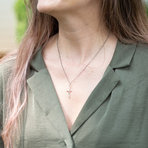 Ribbon Cross Charm - Holly Lane