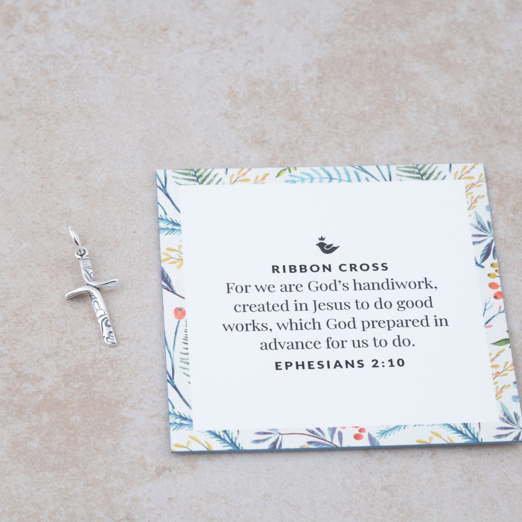 Ribbon Cross Charm - Holly Lane
