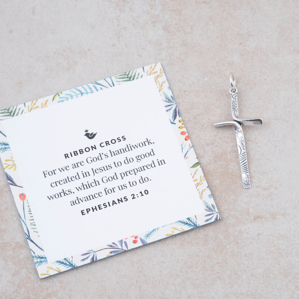 Ribbon Cross Pendant - Holly Lane
