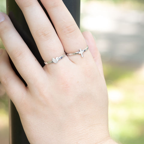 Tiny Cross Ring - Holly Lane
