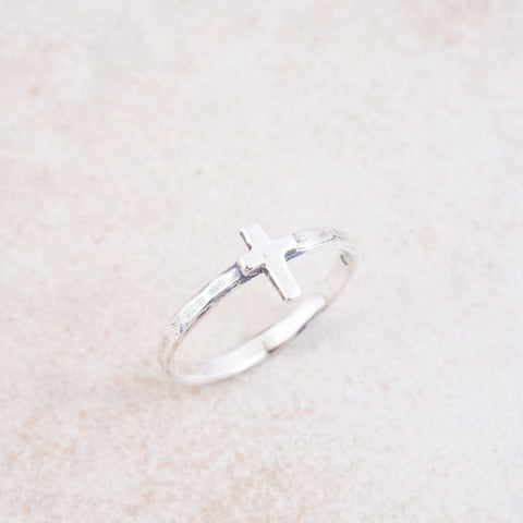 Tiny Cross Ring - Holly Lane