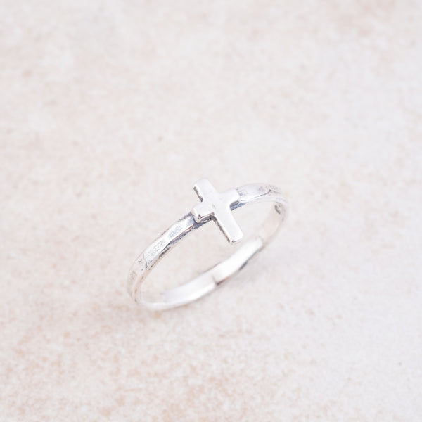 Tiny Cross Ring - Holly Lane