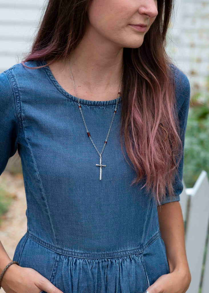 Ribbon Cross Pendant - Holly Lane