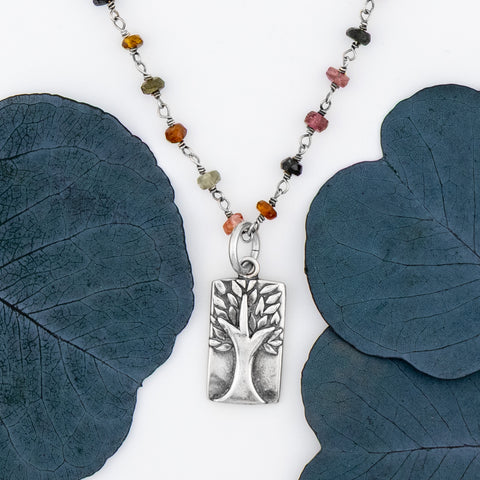 Tree of life on Tourmaline Necklace