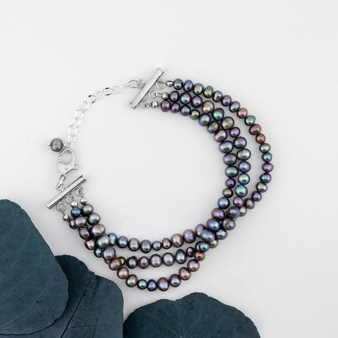 Triple Strand Pearl Bracelet - Holly Lane