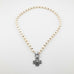 White Pearl Cross Necklace