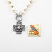 White Pearl Cross Necklace