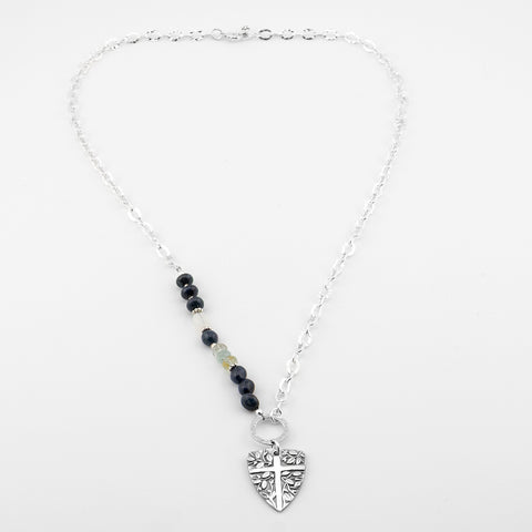 Shield on Dumortierite Necklace