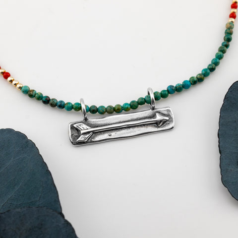 Arrow Necklace on Turquoise