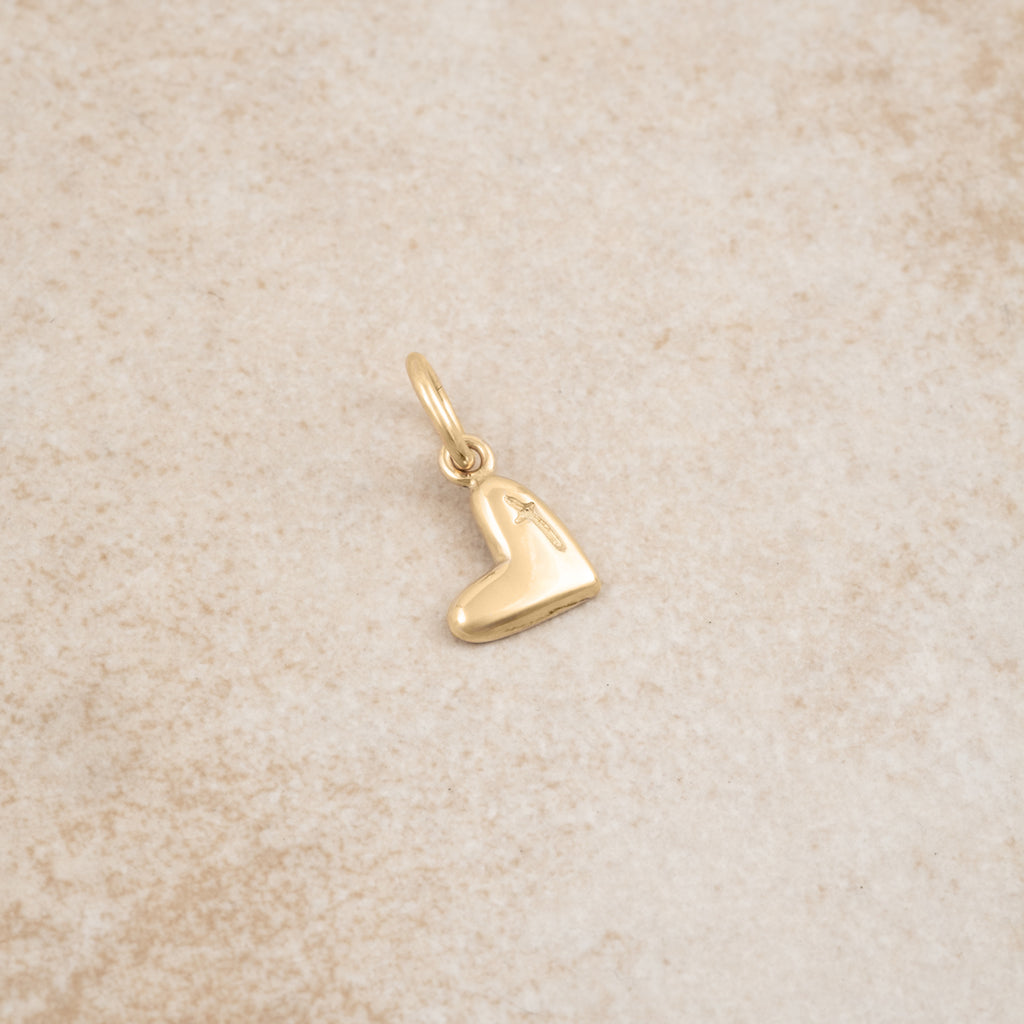 Little Heart for God Gold Charm - Holly Lane