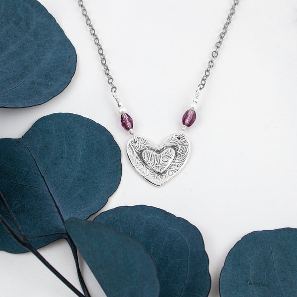 Amethyst Heart Necklace