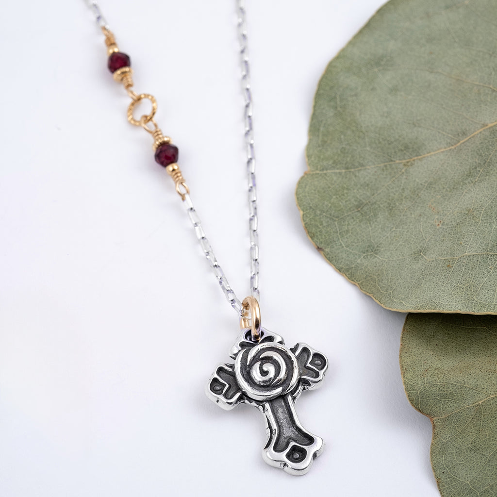 Beauty of the Cross Garnet Necklace - Holly Lane