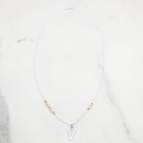 Loved Pearl Heart Necklace