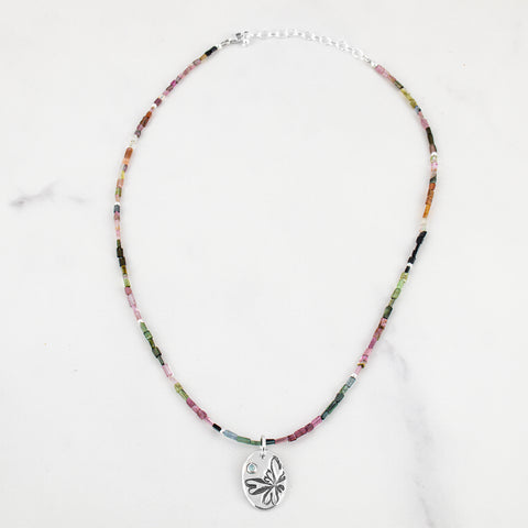 Beaded Butterfly Tourmaline Necklace