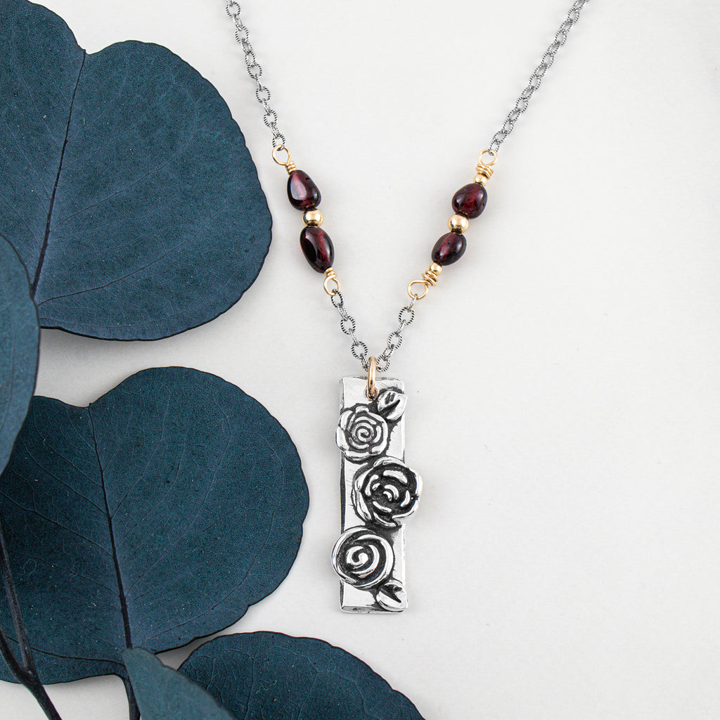 Flowers Fade Garnet Necklace