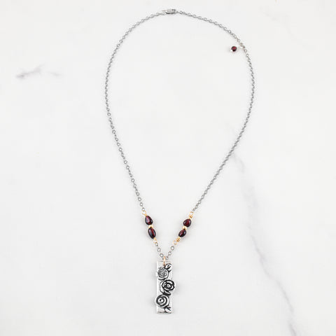 Flowers Fade Garnet Necklace