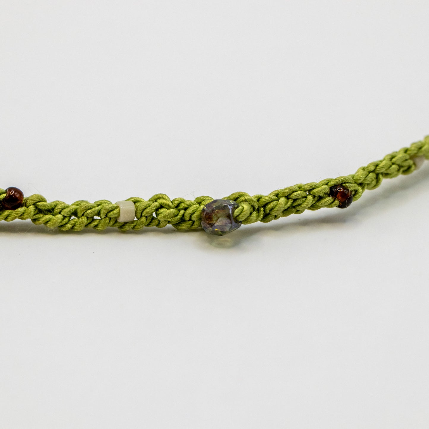 Green Crocheted Beaded Chain