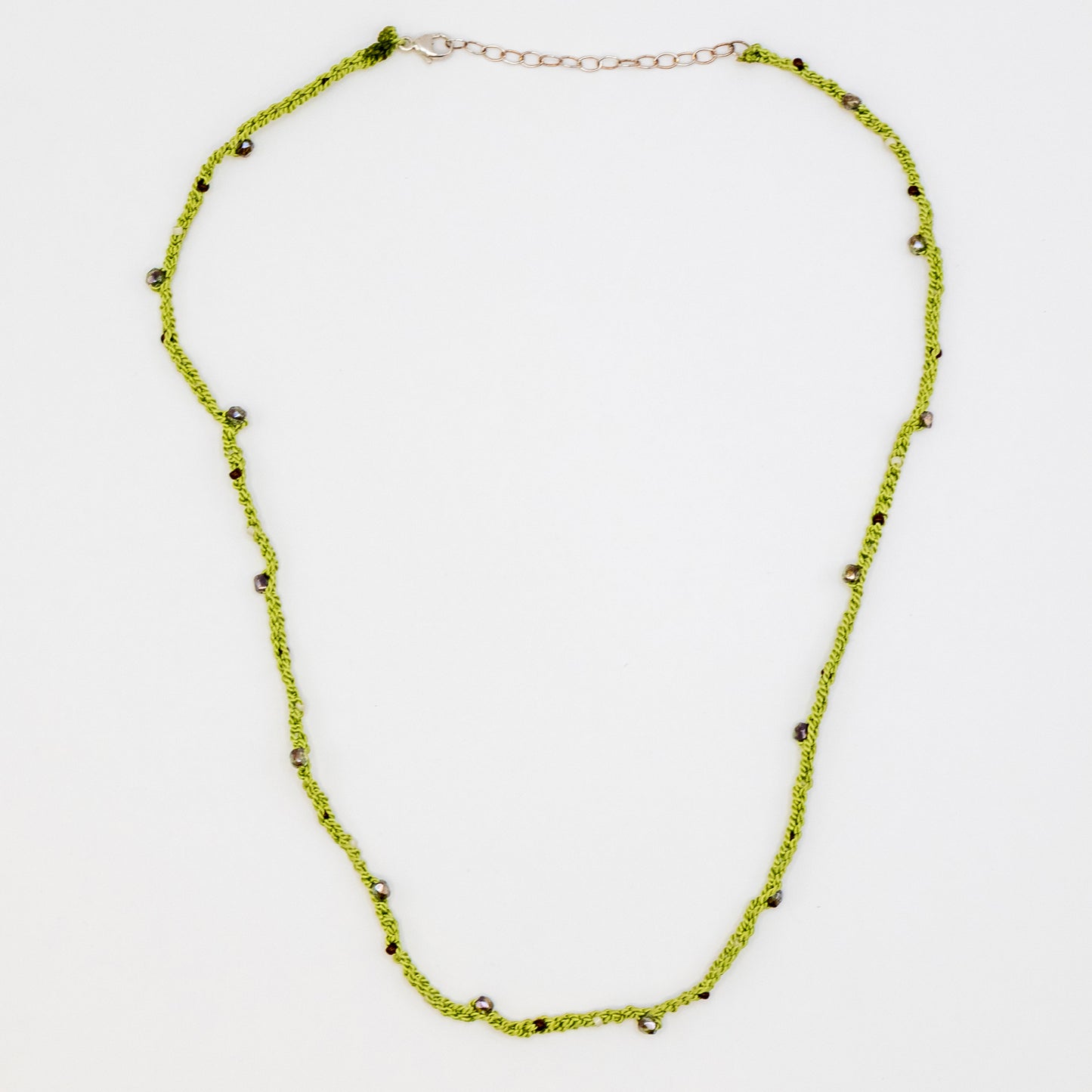Green Crocheted Beaded Chain