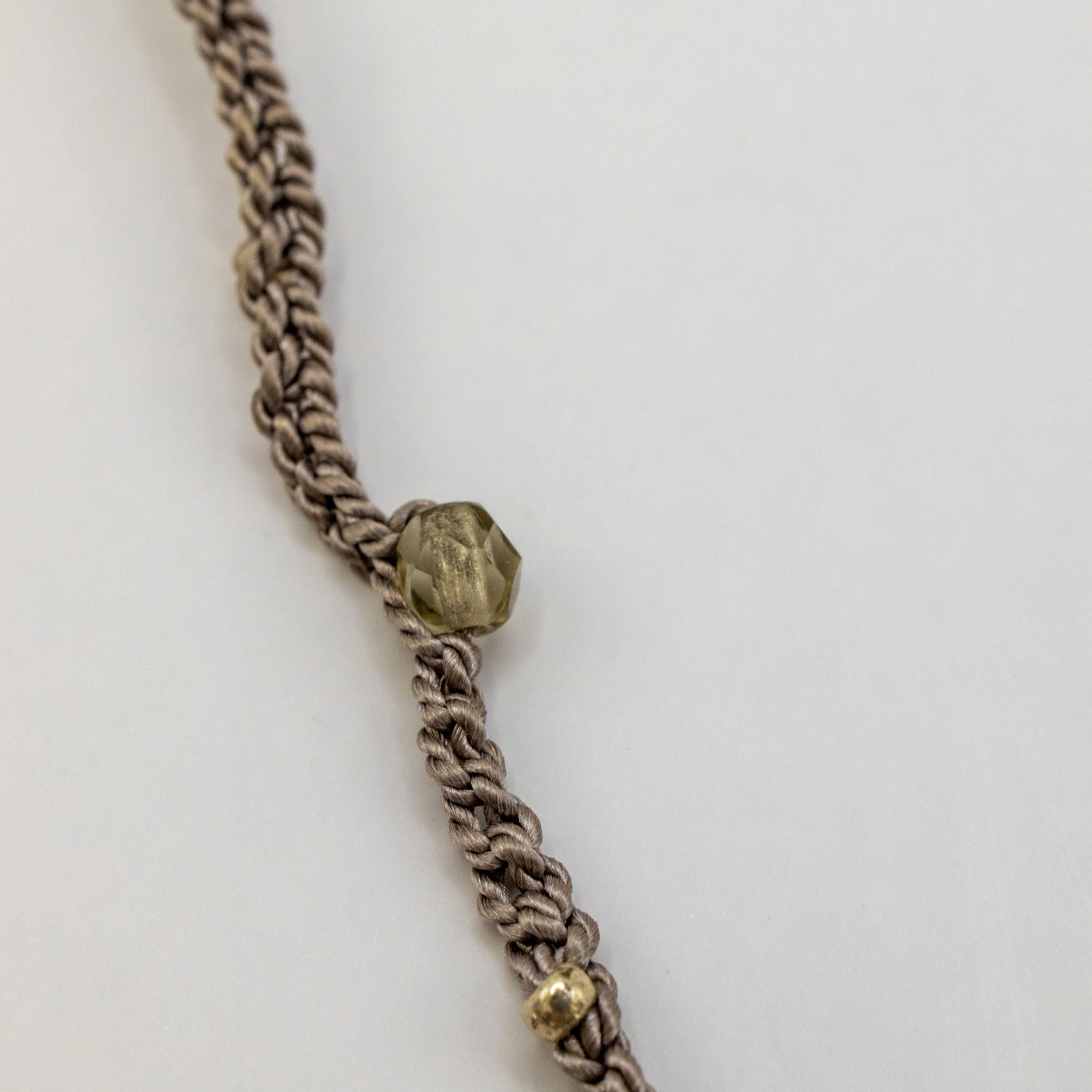 Gray Crocheted Beaded Chain