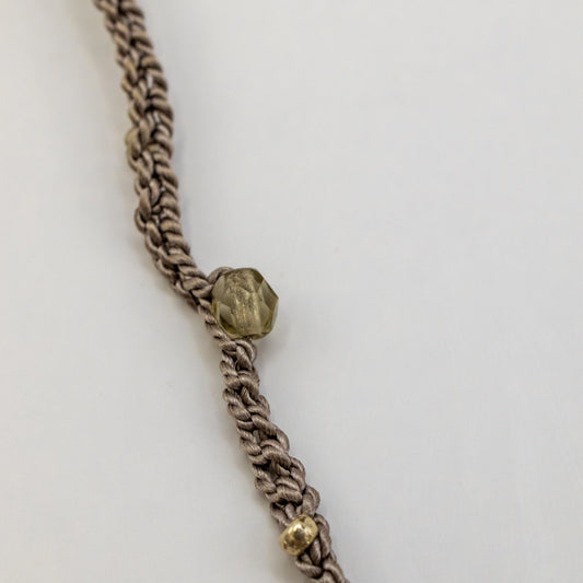 Gray Crocheted Beaded Chain